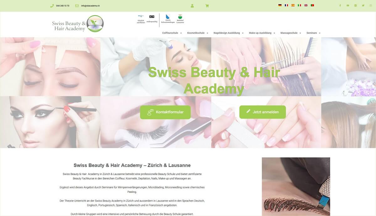 Swiss-Beauty-and-Hair-Academy.ch: Berufliche Neuorientierung im Bereich Kosmetik und Coiffeuse